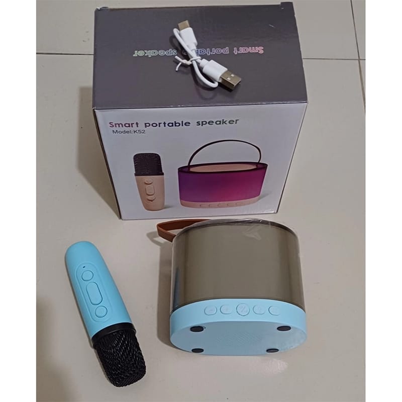 Picture of K52 Wireless Bluetooth Speaker Multifunction with 1 Microphone RGB Portable Music Player Karaoke Machine 