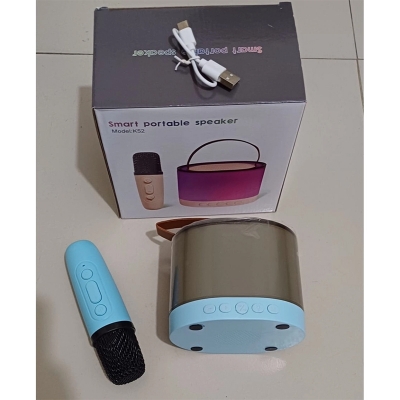 Picture of K52 Wireless Bluetooth Speaker Multifunction with 1 Microphone RGB Portable Music Player Karaoke Machine 