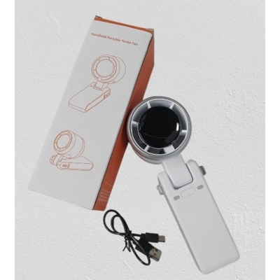 Picture of Portable Handheld Mini Turbo Fan USB Rechargeable Travel Neck Fan with 5 Speeds 3 IN 1-1800mah Q2 Green