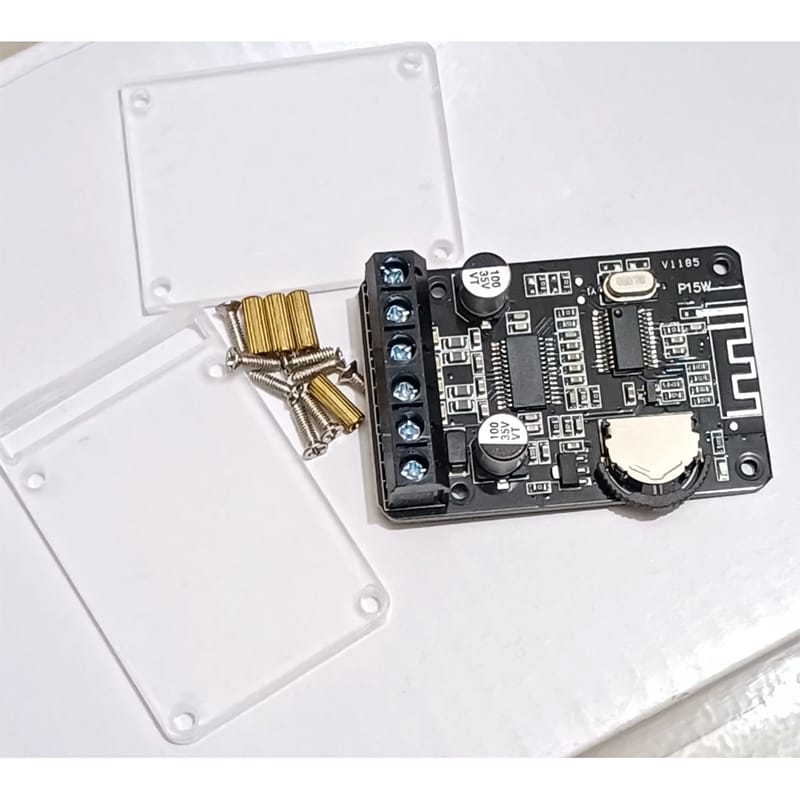 Picture of 10W/15W/20W Stereo Bluetooth Power Amplifier Board 12V/24V High Power Digital Amplifier Module XY-P15W Black
