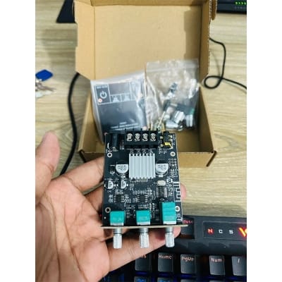 Picture of ZK-502MT 2x50W Bluetooth Audio Power Amplifier Module, Subwoofer Bass Treble AMP with AUX Input Black