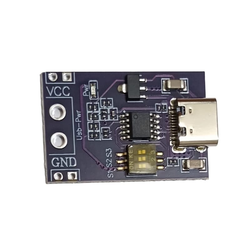 Picture of Type-C QC AFC PD2.0 PD3.0 to DC Spoof Scam Fast Charge Trigger Polling Detector USB-PD Notebook Power Supply Change Board Module Purple