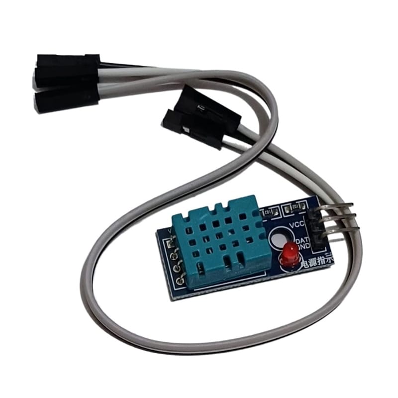 Picture of DHT11 Temperature and Humidity Sensor Module with LED & Cable for Raspberry Pi, Arduino, ESP32, and Other Microcontrollers Blue