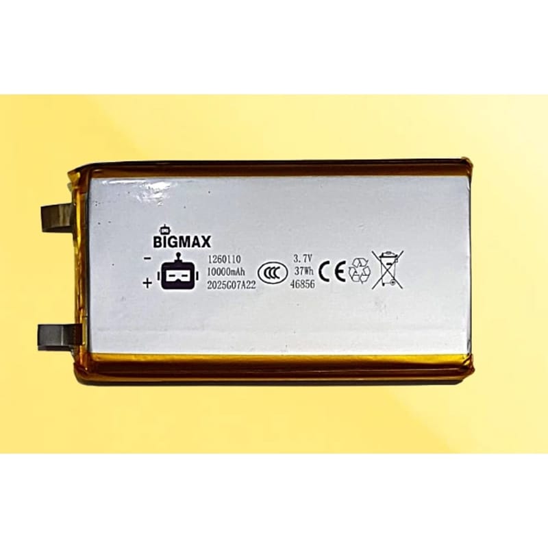 Picture of Bigmax1260110 Lithium Polymer Battery 10000mAh 3.7V Battery Power Bank Battery 1 pc Grey