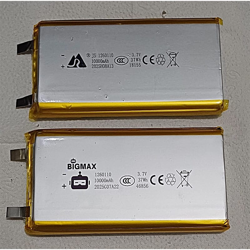 Picture of Bigmax1260110 Lithium Polymer Battery 10000mAh 3.7V Battery Power Bank Battery 1 pc Grey