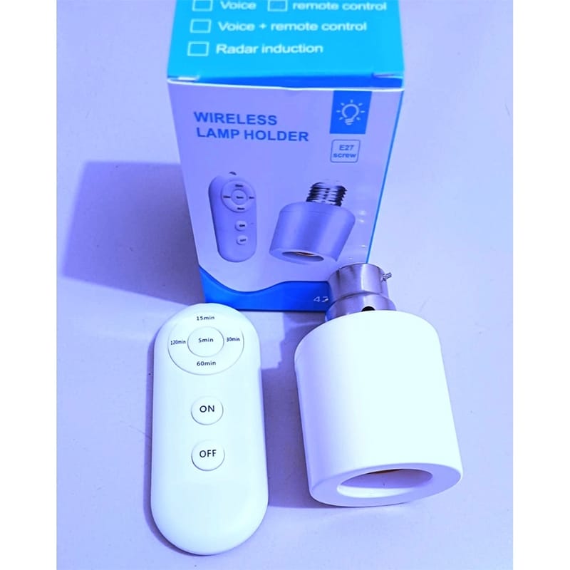 Picture of E27 Wireless Lamp Holder with Remote Control 428A Smart Wireless Timer Switch for Bulb White