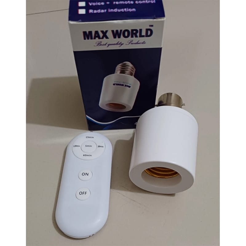 Picture of Smart AC220V Wireless remote Control Lamp Holder With Timing Adjustment Function Smart Light LED Lamp Base Universal White