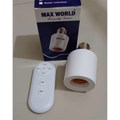Picture of Smart AC220V Wireless remote Control Lamp Holder With Timing Adjustment Function Smart Light LED Lamp Base Universal White