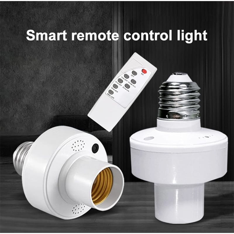 Picture of Remote control lamp holder intelligent timing switch control Pech and Pin White