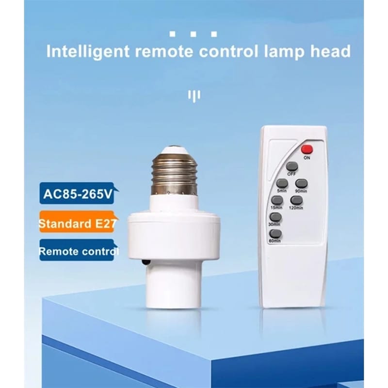 Picture of Remote control lamp holder intelligent timing switch control Pech and Pin White