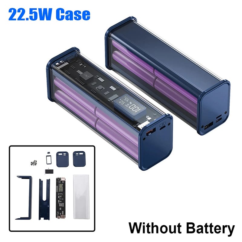 Picture of Transparent Power Bank Fast Charging Case With Display For 8*18650 Battery PD22.5 W DIY-Without Bettery White