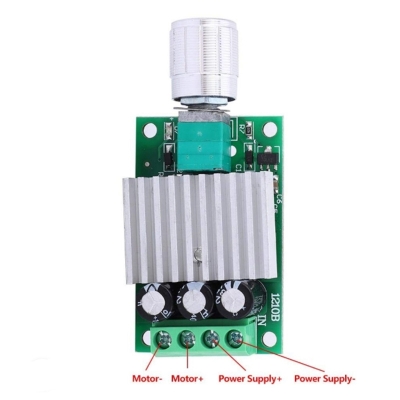 Picture of DC Motor Speed Controller 12V 24V 10A Adjustable Speed Regulator for Fan Motor LED Light Green