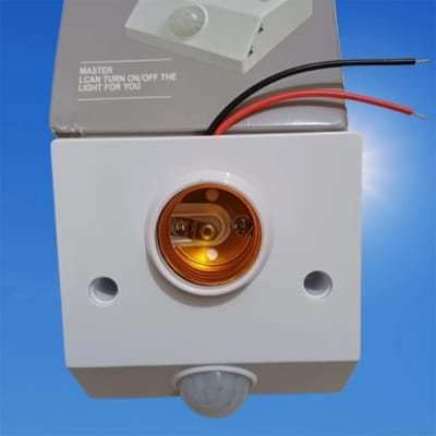 Picture of Motion Sensor E 27 Light Holder Bulb Holder Screw Type 110-220v AC White
