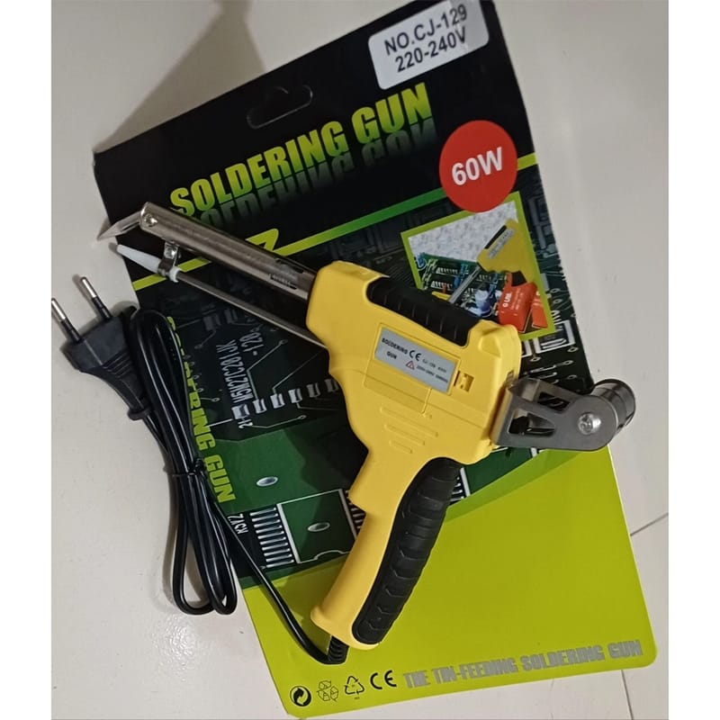 Picture of 60W Automatic Feed Soldering Iron Gun – External Thermal Manual Welding Tool Yellow