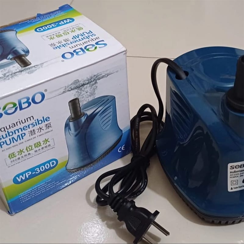 Picture of Submersible Water Pump AC : 220V-240V/50Hz-35W Hmax : 1.8M IPX8 ROHS Pump for Aquarium, Fish Tank, Water Fountain, Gardens, Hydroponic Systems, Cooling and Circulation Systems Black Blue