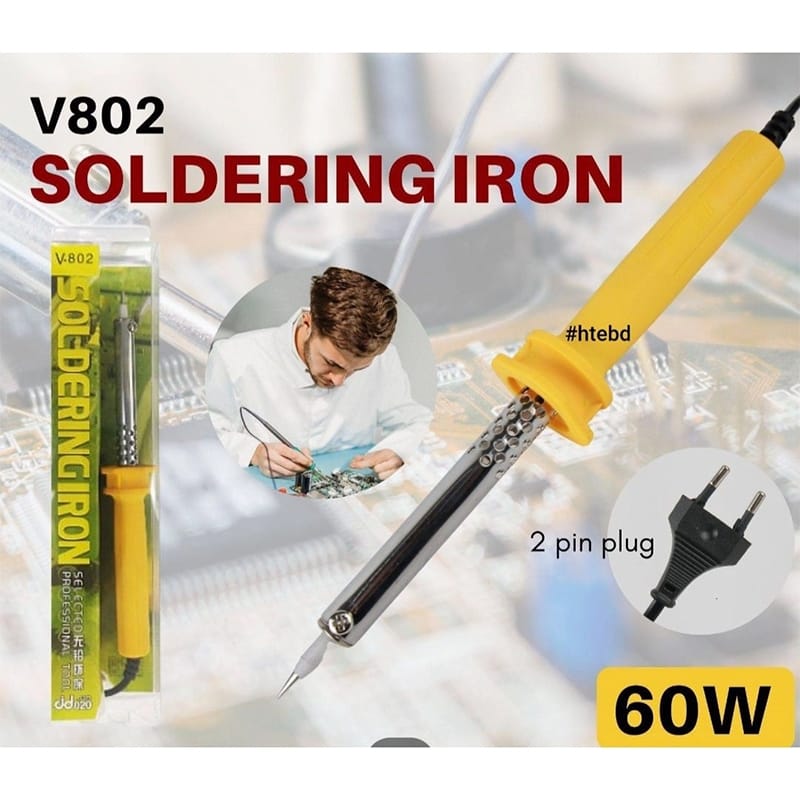 Picture of Soldering Iron AC 220 Volt 60 Watt V 802 High Quality Yellow