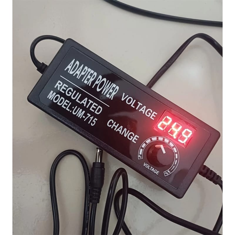 Picture of Adjustable AC to DC Power Adapter Multi Function DC 3V-24V 5A With Display Screen Voltage Regulated switching power supply Black