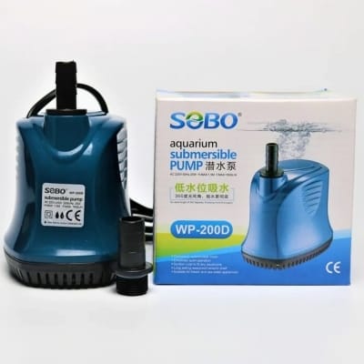 Picture of Submersible Water Pump AC : 220V-240V/50Hz-25W Hmax : 2.0M QMax 1500L/H IPX8 L-225 Pump for Aquarium, Fish Tank, Water Fountain, Gardens, Hydroponic Systems, Cooling and Circulation Systems Etc-With Nozzle Blue