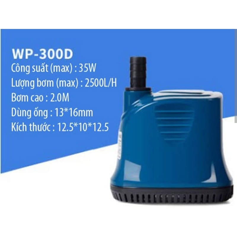 Picture of Submersible Water Pump AC : 220V-240V/50Hz-35W Hmax : 1.8M IPX8 ROHS Pump for Aquarium, Fish Tank, Water Fountain, Gardens, Hydroponic Systems, Cooling and Circulation Systems Blue