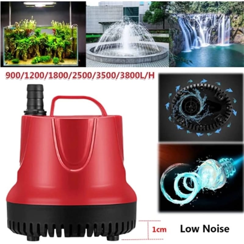 Picture of Submersible Water Pump AC : 220V-240V/50Hz-25W Hmax : 2.0M QMax 1500L/H IPX8 L-225 Pump for Aquarium, Fish Tank, Water Fountain, Gardens, Hydroponic Systems, Cooling and Circulation Systems Etc-With Nozzle Blue