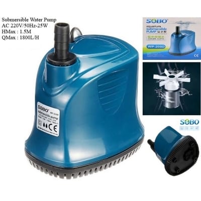 Picture of SOBO WP-200D Submersible Pump 25Watt For Aquarium Sump Filter Pump Blue