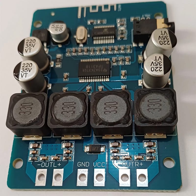 Picture of Digital Power Amplifier Board Dual Channel Output 4~8ohm ABS 2 Channel Audios Amplifier Module AUX Decoder Board 45W-TPA3118 Black Blue