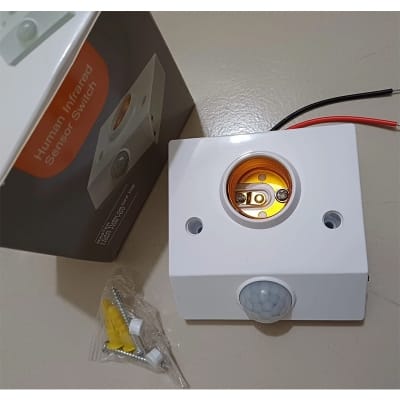 Picture of Motion Sensor E 27 Light Holder Bulb Holder Screw Type 110-220v AC Bright White