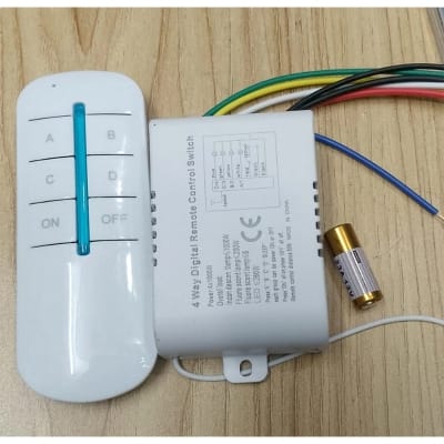 Picture of 4 Way Digital Wireless Remote Control Switch Bright White