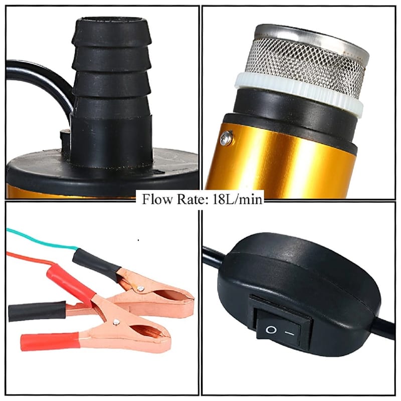 Picture of DC 12v 30L/M Mini Submersible Pump 51mm dia For Pumps Diesel Oil Water-Submersible Pump for Transfer Water Oil Fuel-Bottle Pump 