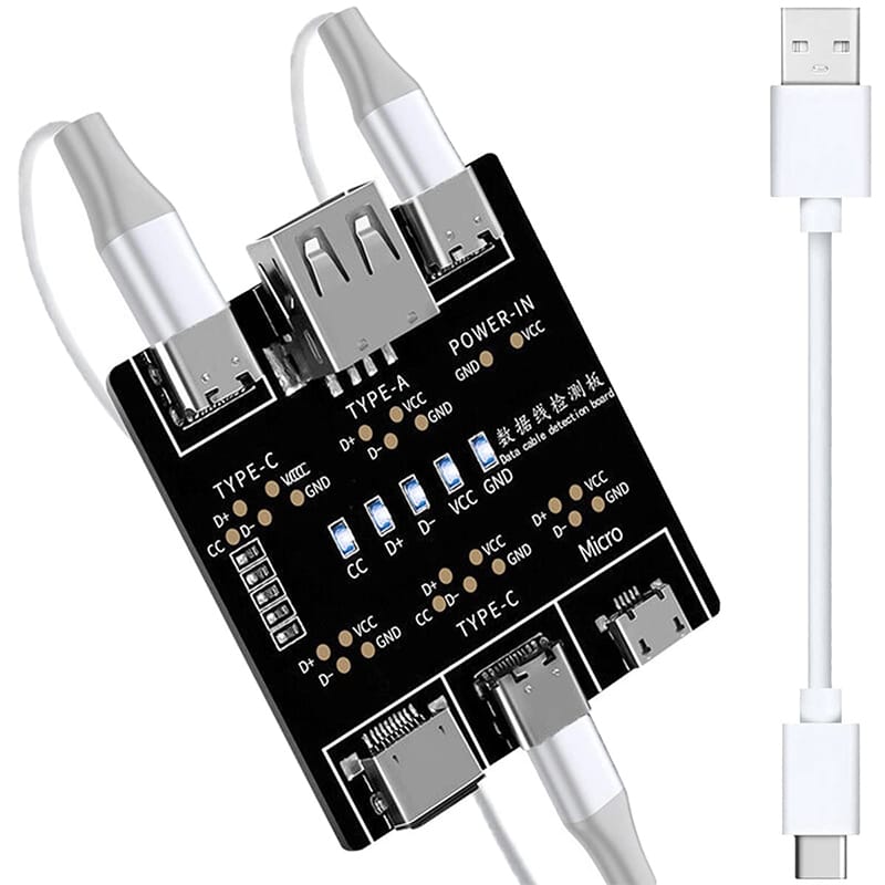 Picture of DT3 Data Cable Detection Board USB Cable Tester for IOS Android Type-C Short Circuit On-Off Switching Test Board Tool 