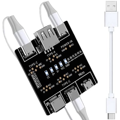 Picture of DT3 Data Cable Detection Board USB Cable Tester for IOS Android Type-C Short Circuit On-Off Switching Test Board Tool 