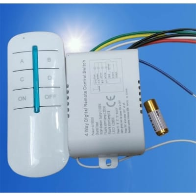 Picture of 4 Way Digital Wireless Remote Control Switch Full White