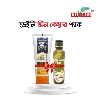 Picture of Rongon Herbals Daily Skin Care Pack-250Gm Multani Body & Face & 100 Ml Aloe-Olive Oil