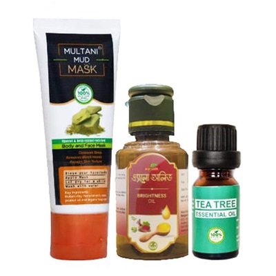 Picture of Travel Pack Combo-( Multani Mud, T- Tree & Brightness Oil)