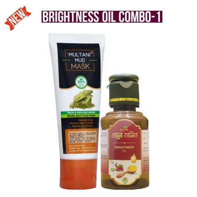 Picture of Rongon Herbals Brightness Oil Combo-1( Brightness Oi 50& Multani Mud 80 gm)
