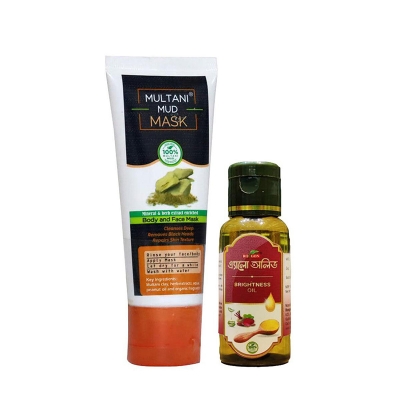 Picture of Rongon Brightness Oil 15ml and Multani Mud 80gm Combo