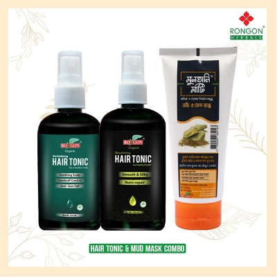 Picture of Rongon Herbals Hair Tonic & Mud Mask Combo-250 Gm