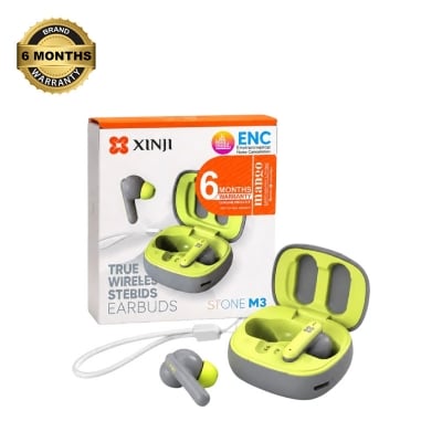 Picture of XINJI Stone M3 True Wireless Stereo Earbuds with ENC Noise Cancellation, Wireless 5.3, Touch Control & Type-C Charging – 6 Months Warranty - Green