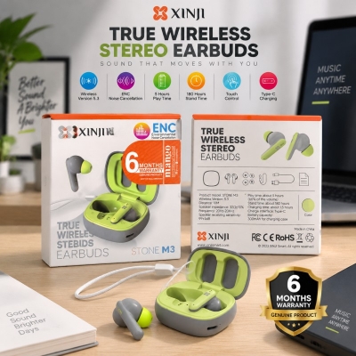 Picture of XINJI Stone M3 True Wireless Stereo Earbuds with ENC Noise Cancellation, Wireless 5.3, Touch Control & Type-C Charging – 6 Months Warranty - Green