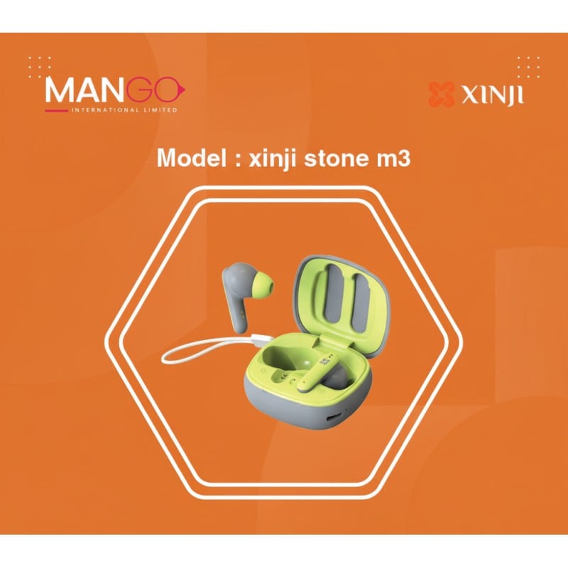 Picture of XINJI Stone M3 True Wireless Stereo Earbuds with ENC Noise Cancellation, Wireless 5.3, Touch Control & Type-C Charging – 6 Months Warranty - Green