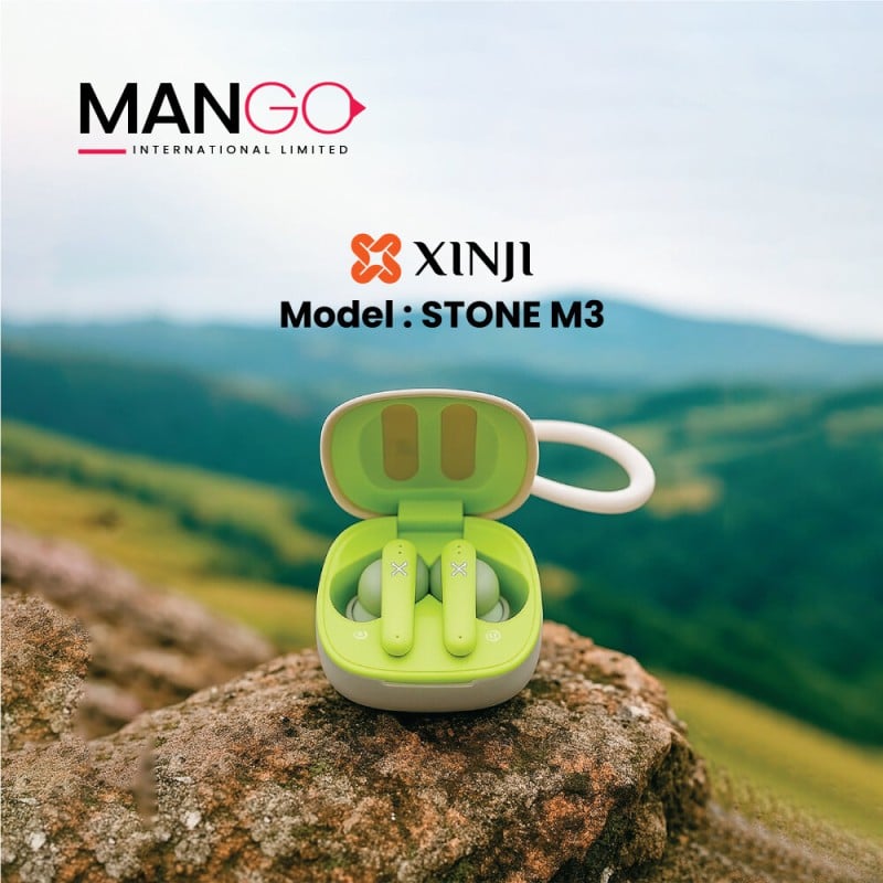Picture of XINJI Stone M3 True Wireless Stereo Earbuds with ENC Noise Cancellation, Wireless 5.3, Touch Control & Type-C Charging – 6 Months Warranty - Green
