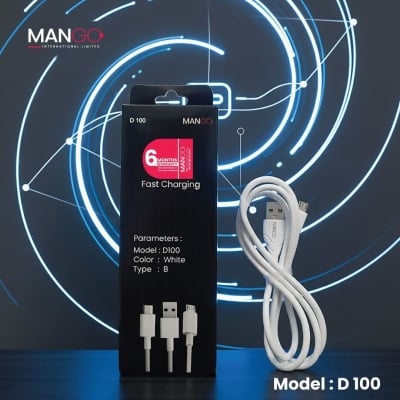 Picture of 65W Fast Charging Type-C Data Cable with Durable Design & 6 Months Warranty - MANGO D100 - White