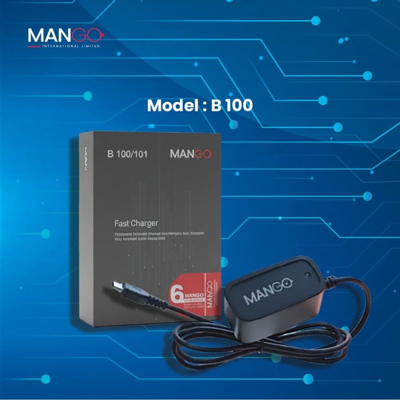 Picture of 2W Mobile Charger with Type B Cable | USB Travel Adapter for Android Phone with 6 Months Warranty | MANGO B100 - Black
