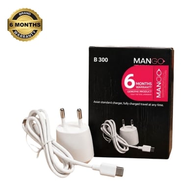 Picture of 2W Mobile Charger with Type B Cable | USB Charging Adapter with 6 Months Warranty - MANGO B300 - White