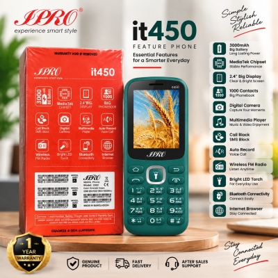 Picture of IPRO IT450 Feature Mobile Phone | Dual SIM Keypad Phone | 3000mAh Battery | 2.4 Inch Screen | 1 Year Warranty