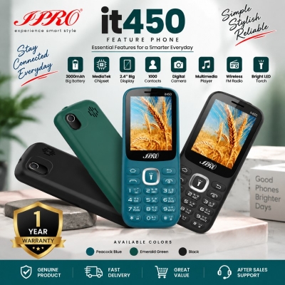 Picture of IPRO IT450 Feature Mobile Phone | Dual SIM Keypad Phone | 3000mAh Battery | 2.4 Inch Screen | 1 Year Warranty