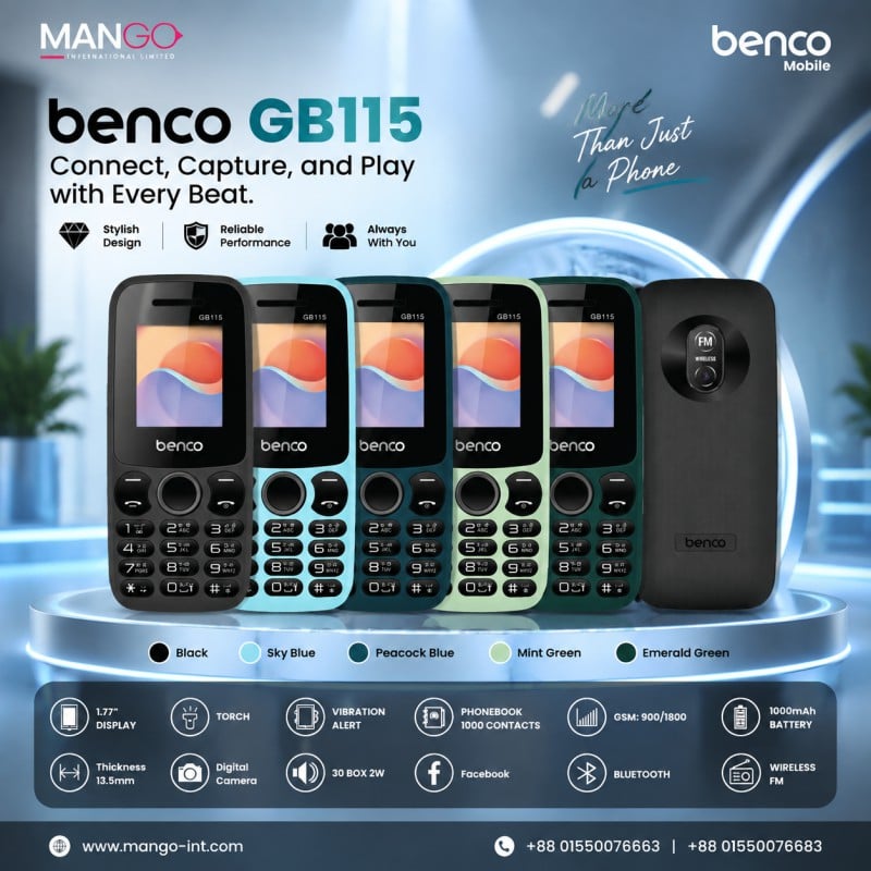 Picture of Benco GB115 Feature Phone (Button Phone) - Black
