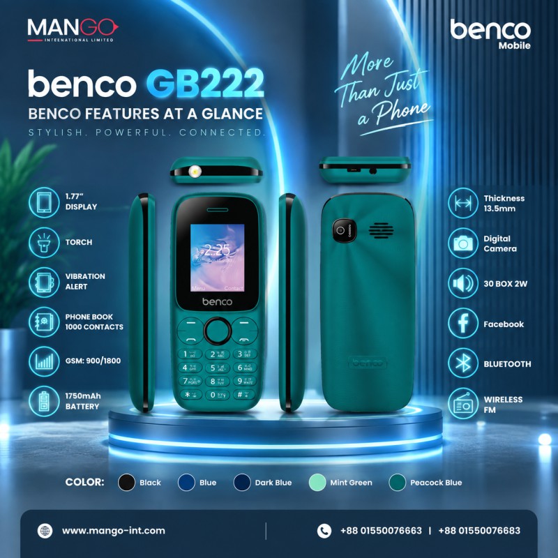 Picture of Benco GB222 Feature Phone (Button Phone) - Dark blue