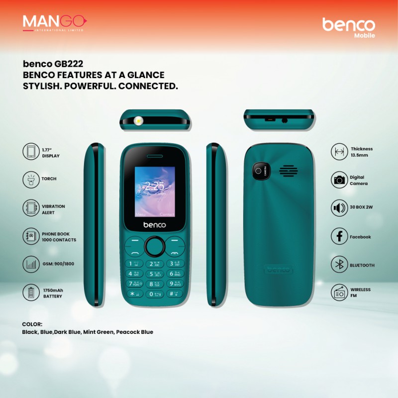 Picture of Benco GB222 Feature Phone (Button Phone) - Dark blue