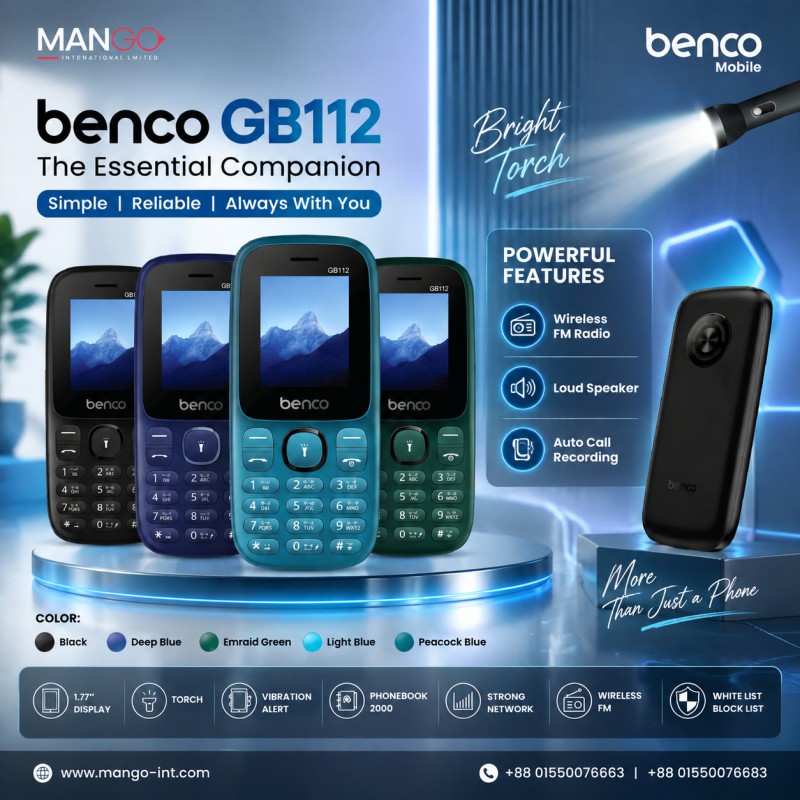 Picture of Benco GB112 Feature Phone (Button Phone) - Black